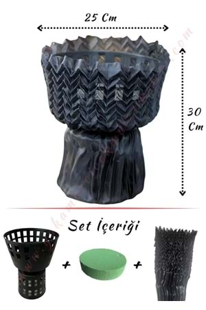 Aranjman Yapım Seti Pileli Tül Oasis ve Altlığı - Çap 25 Cm