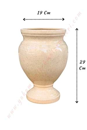 Seramik Küp Ayaklı Kupa Çap 19 Cm Boy 29 Cm - Krem