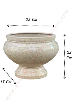 Seramik Küp - Ayaklı Oval Kupa Çap 19 Cm Boy 29 Cm - Krem