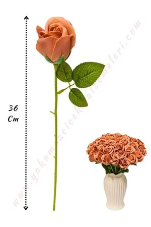 50 Adet Dallı Sabun Gül - Açık Kahverengi 692-4