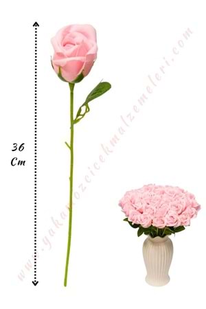 50 Adet Dallı Sabun Gül - Açık Pembe 692-7