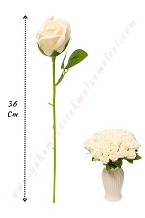 50 Adet Dallı Sabun Gül - Beyaz 692-19