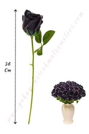 50 Adet Dallı Sabun Gül - Siyah 692-14