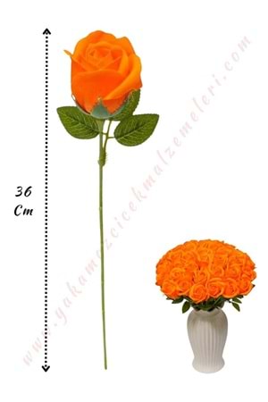 50 Adet Dallı Sabun Gül - Turuncu 692-24
