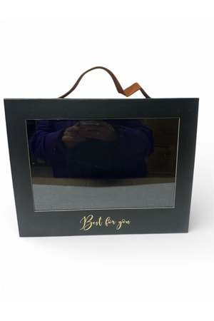 Kutu Dikdörtgen Pencereli 30*24*10 cm - Kutu Modelleri - Vitrin Kutu - Siyah