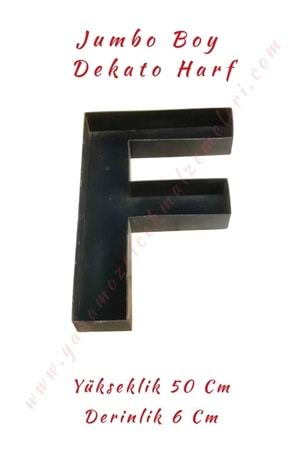 F Jumbo Boy Dekato Harf Suya Dayanıklı Kesme - Canlı Çiçek Aranjman Altlığı - F Harfi