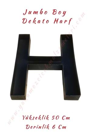 H Jumbo Boy Dekato Harf Suya Dayanıklı Kesme - Canlı Çiçek Aranjman Altlığı - H Harfi