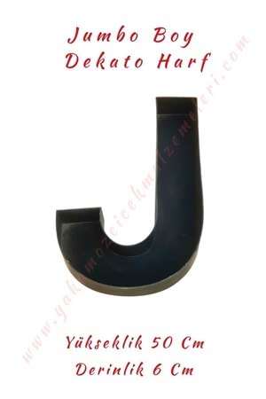 J Jumbo Boy Dekato Harf Suya Dayanıklı Kesme - Canlı Çiçek Aranjman Altlığı - J Harfi