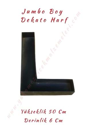 L Jumbo Boy Dekato Harf Suya Dayanıklı Kesme - Canlı Çiçek Aranjman Altlığı - L Harfi