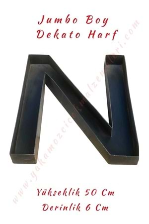 N Jumbo Boy Dekato Harf Suya Dayanıklı Kesme - Canlı Çiçek Aranjman Altlığı - N Harfi