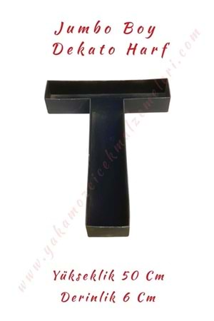 T Jumbo Boy Dekato Harf Suya Dayanıklı Kesme - Canlı Çiçek Aranjman Altlığı - T Harfi