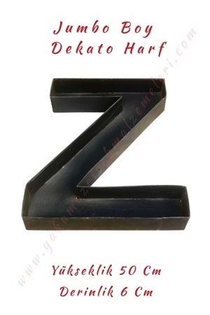 Z Jumbo Boy Dekato Harf Suya Dayanıklı Kesme - Canlı Çiçek Aranjman Altlığı - Z Harfi