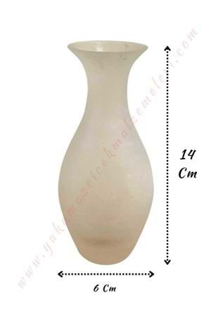 Buzlu Cam Vazo 14*6 Cm Tek Gül Vazosu