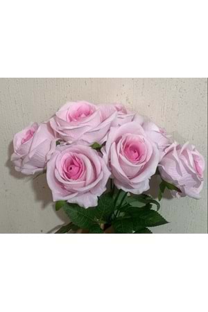Yapay 7 Dallı Gül - Yapay - Kuru Çiçek - Yapay Çiçek - Pembe