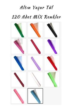 Altın Yaşar Tül 120 Adet Mix Renkler 30 Yards