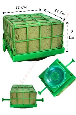 Küp Oasis Tek Vantuzlu Aranjman Altlığı Kare 11 x 11 x 9 Cm Çiçek Süngeri YK-549