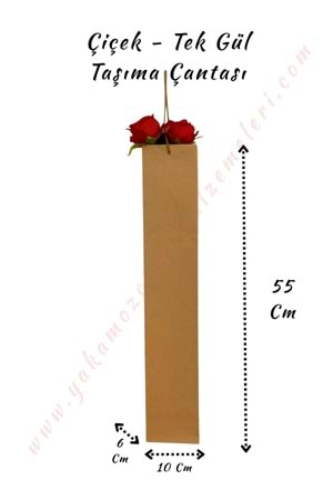Kraft Tek Gül Taşıma Çantası 55*10*6 Cm