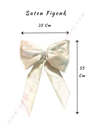 Saten Fiyonk Gelin Arabası Süsü Boy 55 Cm En 35 Cm