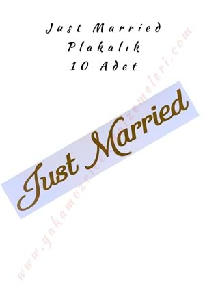 Just Married Plakalık - 10 Adet - Beyaz