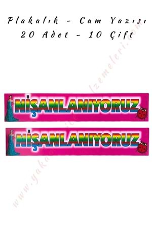 Plakalık - Cam Yazısı - Nişanlanıyoruz - Pembe