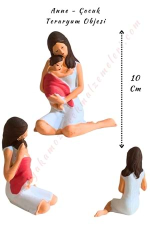3D Baskı Teraryum Obje - Anne Çocuk - 10 Cm