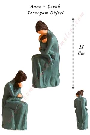 Anne ve Çocuk - Teraryum Obje - Gri