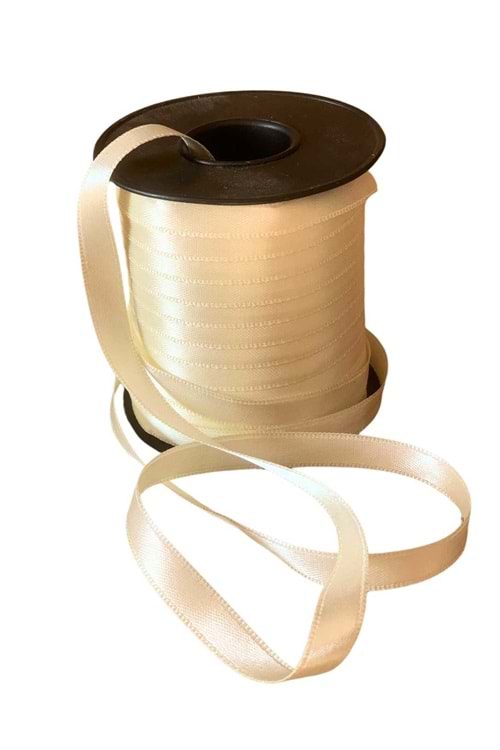 Kurdele Saten 1 Cm x 100 Metre - Kurdele Modelleri - Saten Kurdele - Krem - 1 CM X 100 METRE