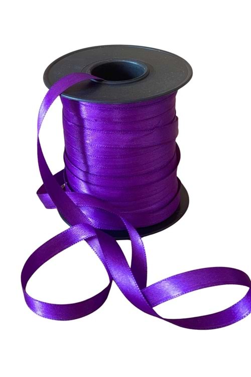 Kurdele Saten 1 Cm x 100 Metre - Kurdele Modelleri - Saten Kurdele - Mor - 1 CM X 100 METRE