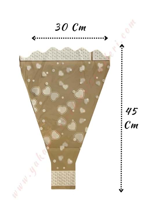 Çiçek - Buket Paketleme Poşeti Desenli Orta 100 Adet 30*45 Cm - Beyaz