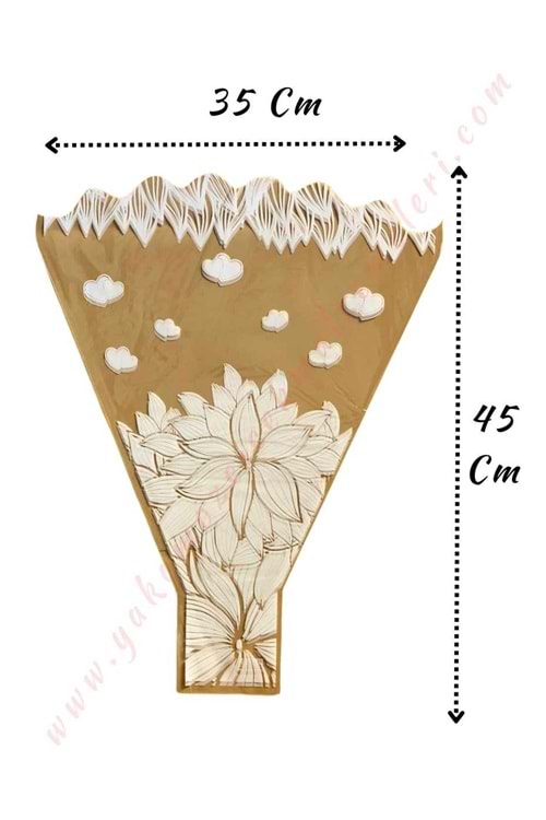 Çiçek - Buket Paketleme Poşeti Desenli Büyük 100 Adet 35*45 Cm