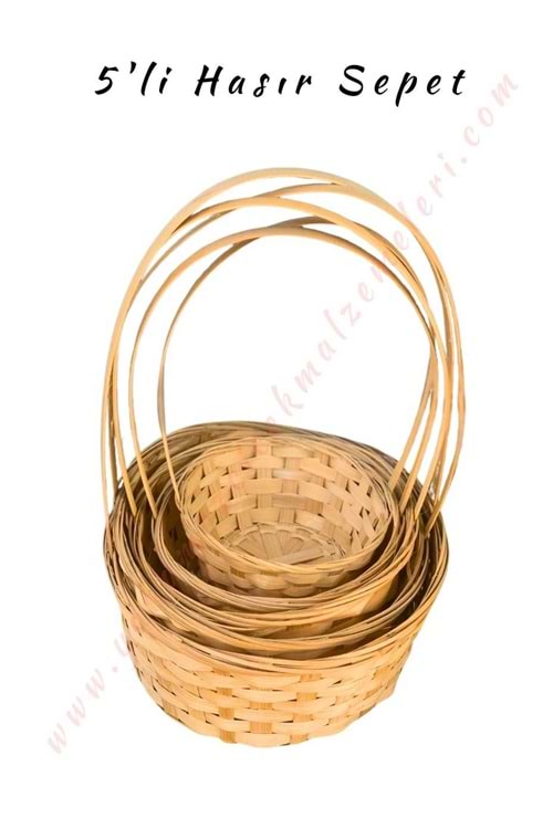 5 li Sepet Set Farklı Boylarda 5 Boy - Açık Kahverengi