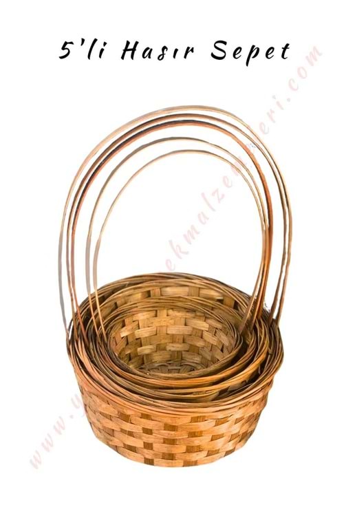 5 li Sepet Set Farklı Boylarda 5 Boy - Kahverengi