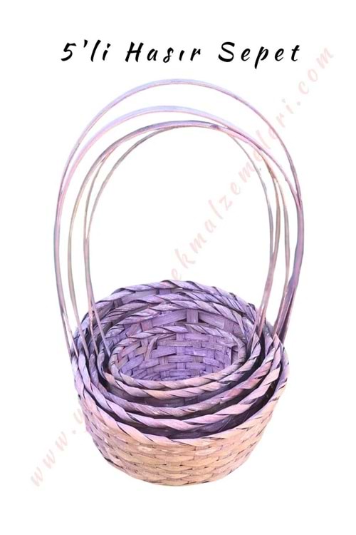 5 li Sepet Set Farklı Boylarda 5 Boy - Mor