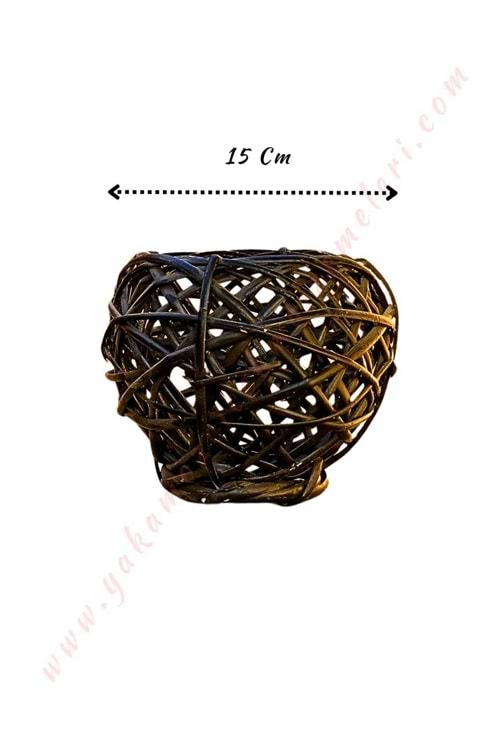 Örgü Küre Sepet Beyaz Mini Boy Çap 15 Cm YK-45 - Siyah