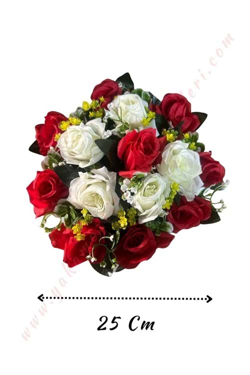 Hazır Yapay Gelin Arabası Çiçeği Çap 25 Cm YK-138 - Araba Süsleme - Hazır Araba Süsleri - Çok Renkli - STANDART