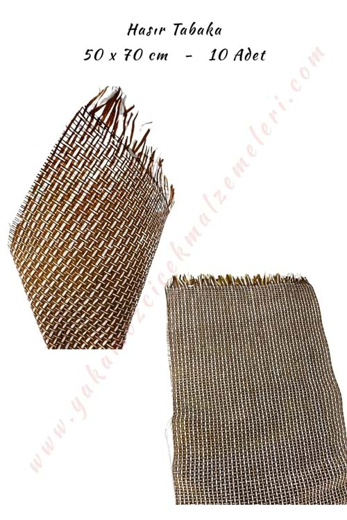 Hasır Tabaka - İthal 50x70 Cm - Kahverengi - Beyaz