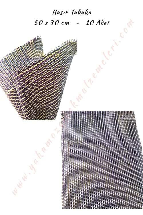 Hasır Tabaka - İthal 50x70 Cm - Mor Beyaz