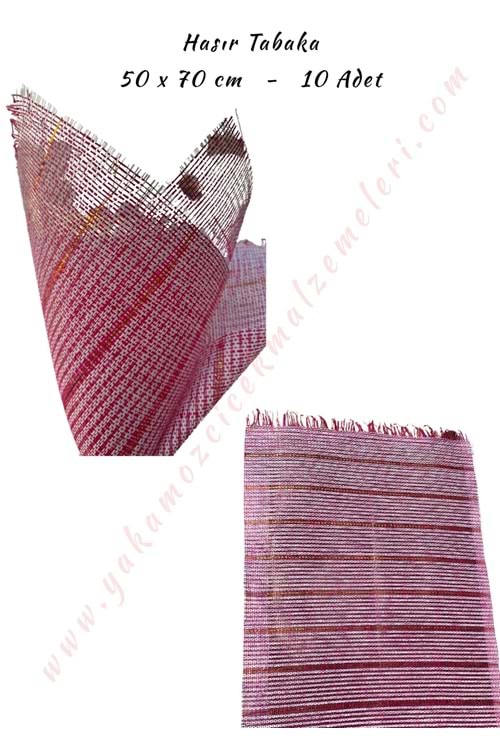 Hasır Tabaka - İthal 50x70 Cm - Gold - Pembe - Beyaz