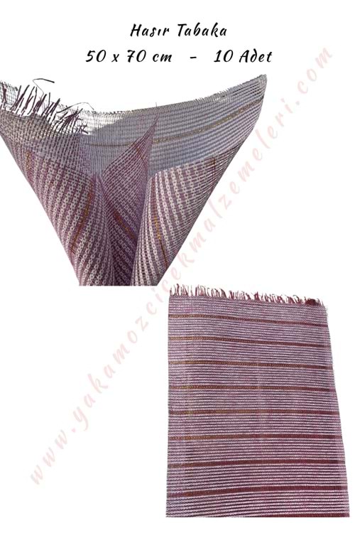 Hasır Tabaka - İthal 50x70 Cm - Gold - Mor- Beyaz