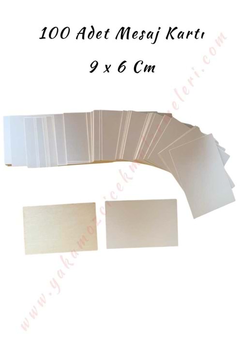 Kartvizit Mesaj Kartı 9*6 Cm 100 Adet - Beyaz