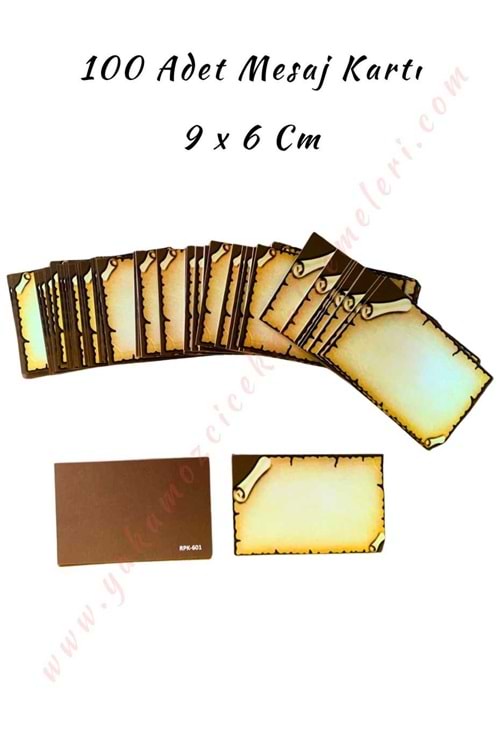 Kartvizit Mesaj Kartı 9*6 Cm 100 Adet - Kahverengi