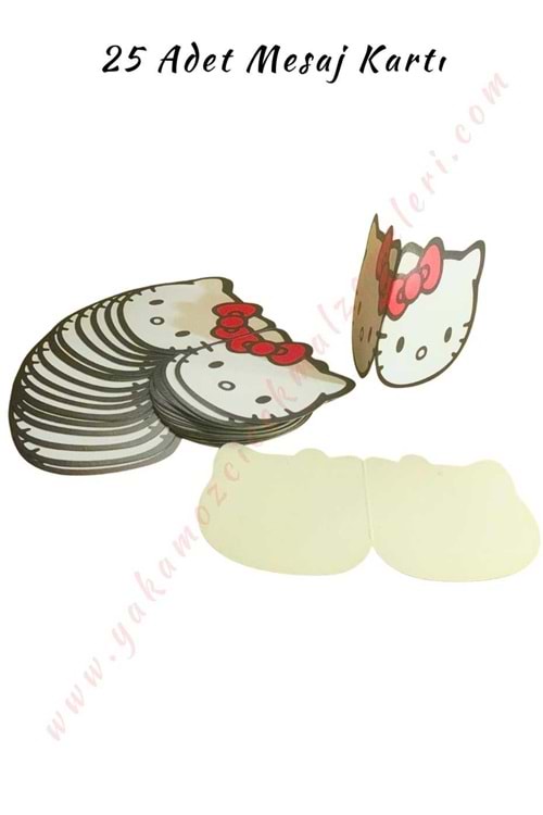 25 Adet Mesaj Kartı - Hello Kitty