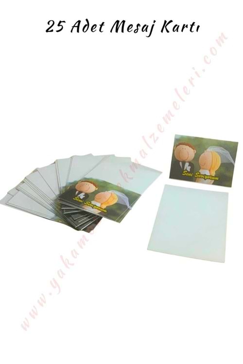 25 Adet Mesaj Kartı - Seni Seviyorum