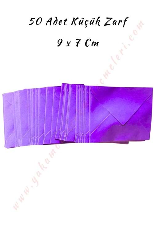 Kartvizit Zarf 50 Adet Küçük Boy 9*7 Cm - Mor