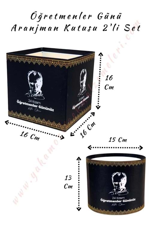 Öğretmenler Günü Aranjman Kutusu 2 li Set Küp