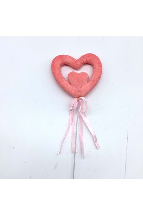 DEKOR STRAFOR PEMBE İKİLİKALP ÇUBUK 6 LI
