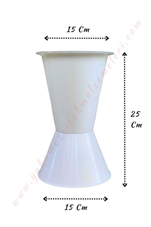 Plastik Çiçek Kovası Mini Boy Çap 15 Cm Yükseklik 25 Cm YK-54