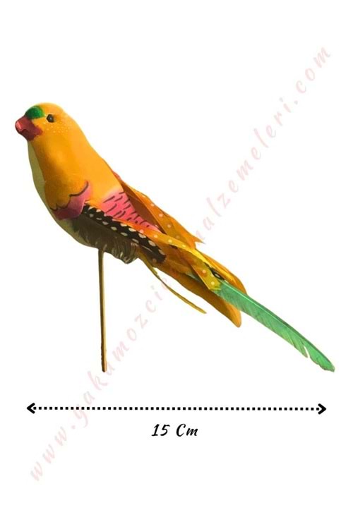 Renkli Strafor Dekor Kuş Papağan 15 Cm