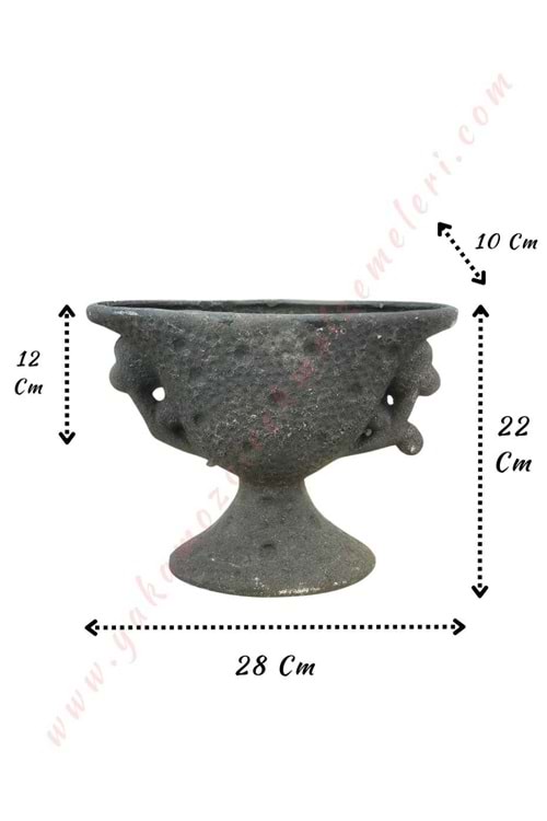 Ayaklı Oval Seramik Vazo 28*22 Cm Uyar H-8 - Siyah