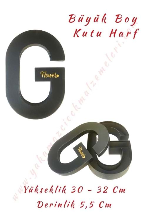 G Kutu Harf Büyük Boy Çiçek Çikolata Aranjman Kutusu - G Harfi